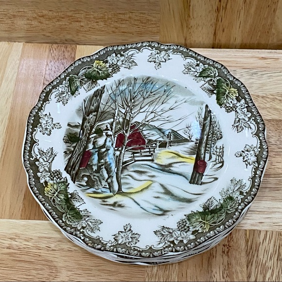 6pcs Vintage Johnson Bros Friendly Village Sugar Maples 6" Bread & Butter Plate - Picture 4 of 12